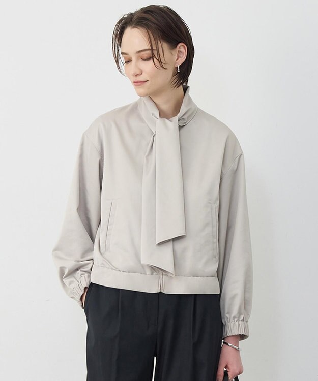 ICB 【先行予約・2WAY】 ダルグロッシーサテン ボウタイ付きブルゾン トープ