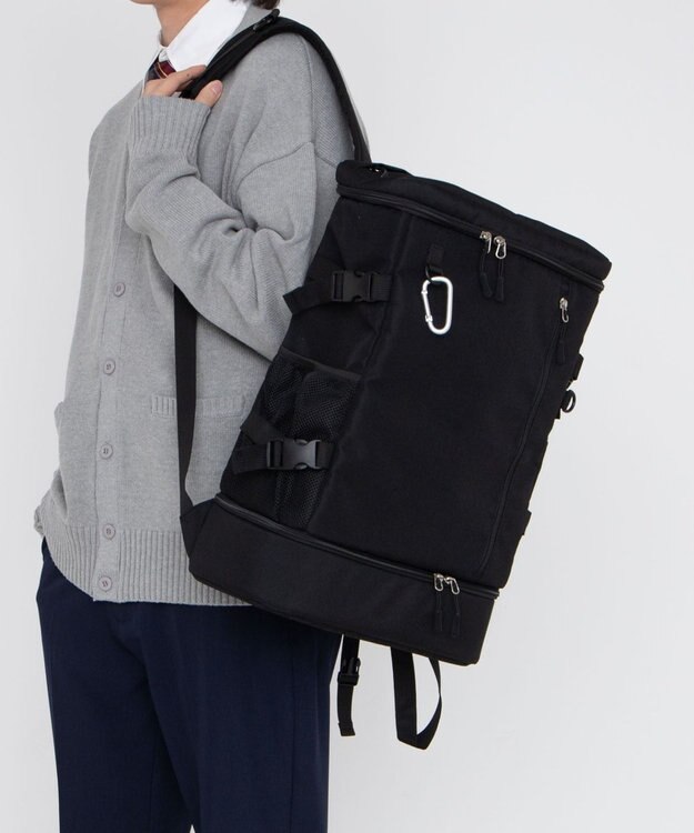 WEGO 【SCHOOLITEM】スクールデイリースクエアリュック ブラック