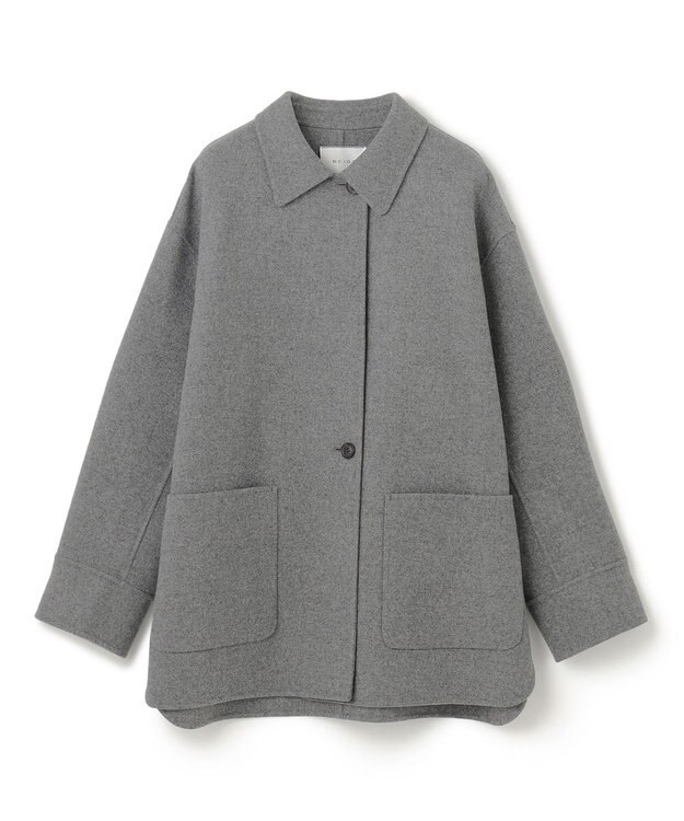 BEIGE， GRASSE / ステンカラーリバーショートコート Md Gray