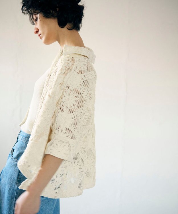 GRACE CONTINENTAL バックタックレースシャツ キナリ