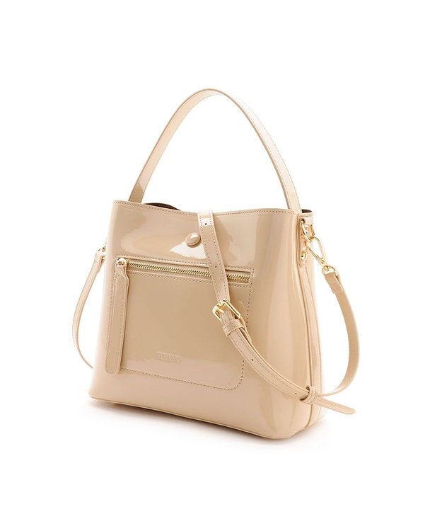 MioFIRANO スクエアエナメルハンドバッグ 2WAY　FIRANO フィラノ BEIGE