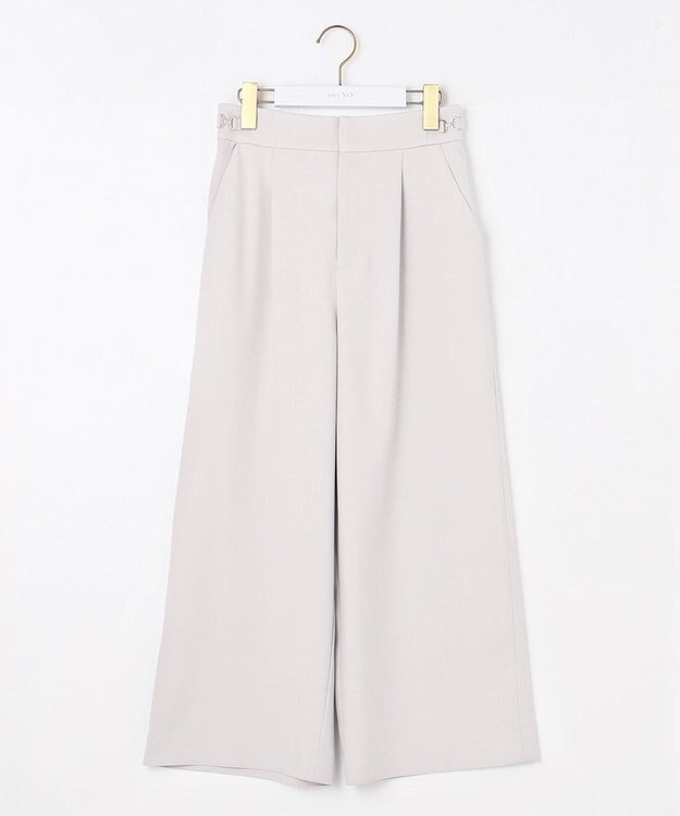 ANY SIS 【洗える】ビットポイント ワイドパンツ アイボリー