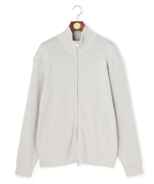 J.PRESS MEN 【KING SIZE】ギマコットンフルジップ カーディガン ライトグレー系