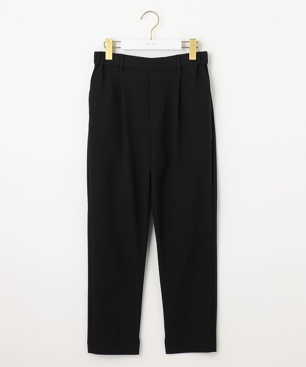 ANY SIS 【洗える】さらさらストレッチ テーパード パンツ ブラック