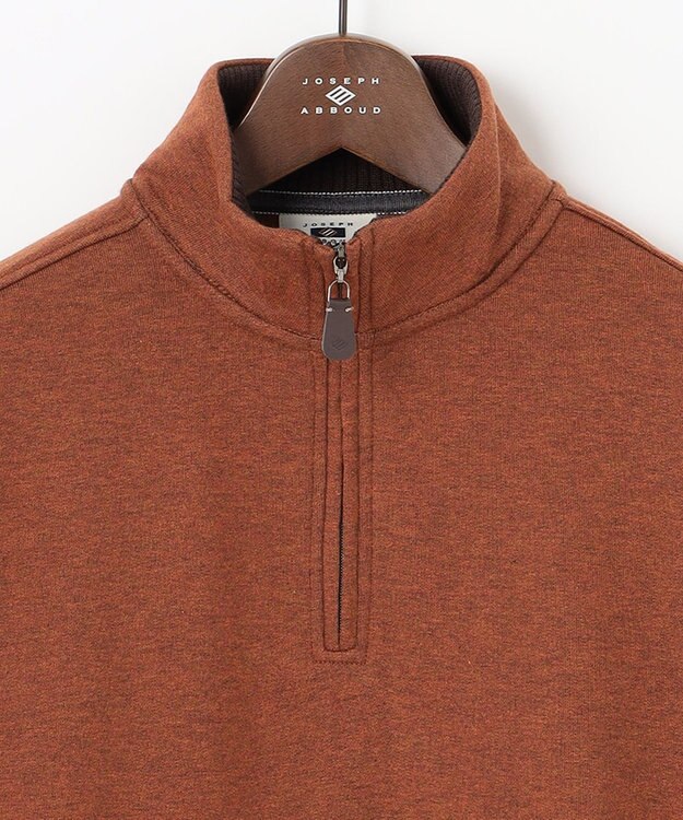 JOSEPH ABBOUD 【オーガニックコットン】ヴィンテージインレー ハイネックZIP オレンジ系