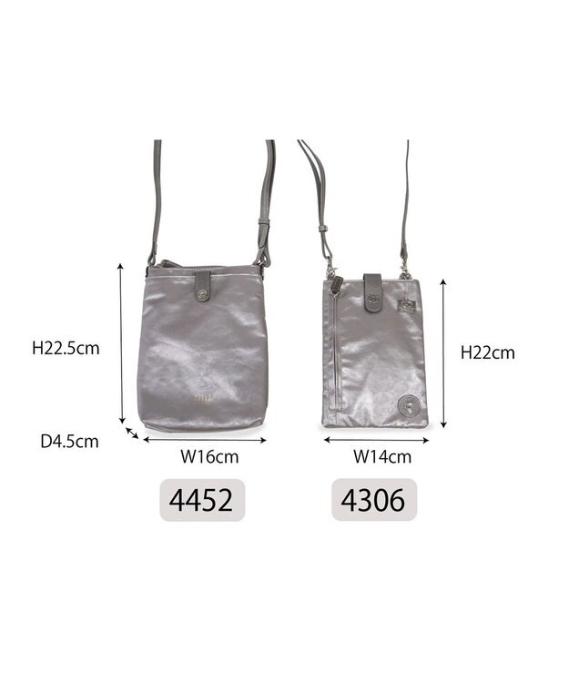 PELLE BORSA ポシェット Alive アライブ 4452 ガンメタ