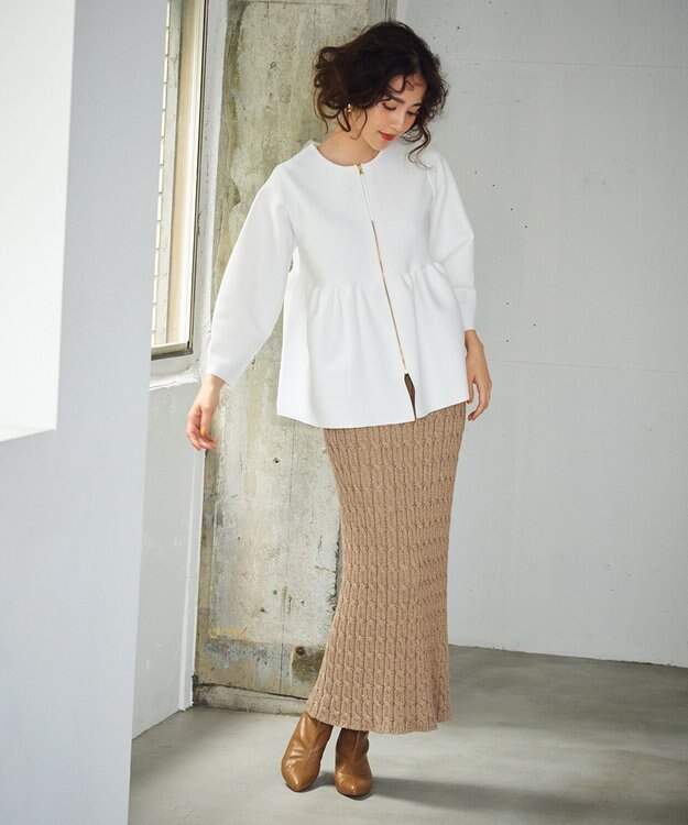 UNFILO 【VERY×UNFILOコラボ】2WAY ペプラムカーディガン オフ