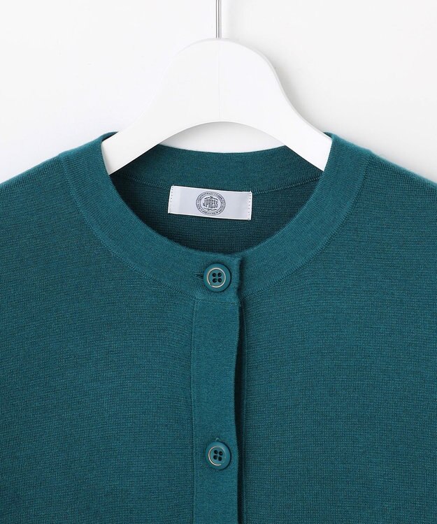 J.PRESS LADIES L WORETED WOOL BLEND カーディガン エメラルド系