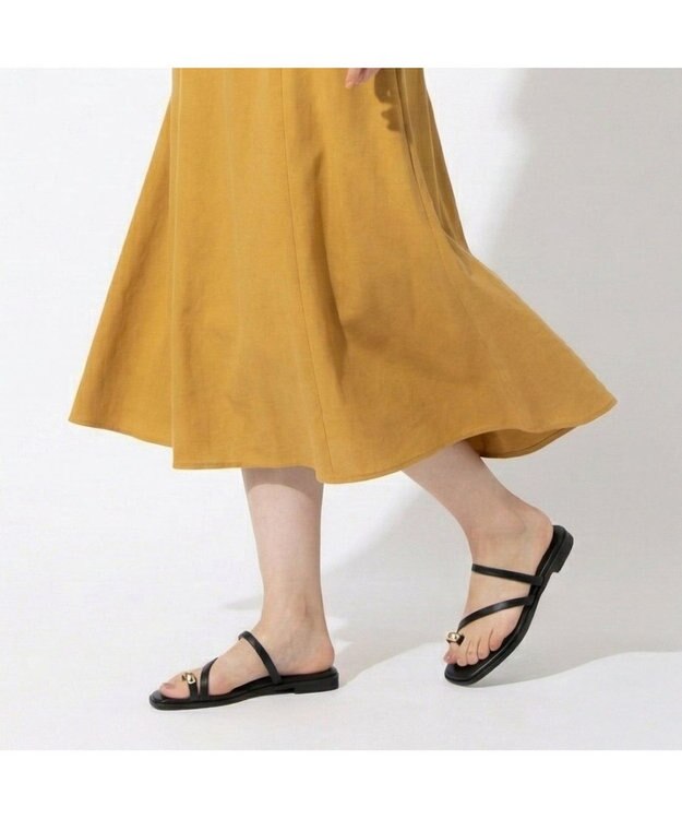 MODE ET JACOMO <MODE ET JACOMO>リングフラットトングサンダル ブラック