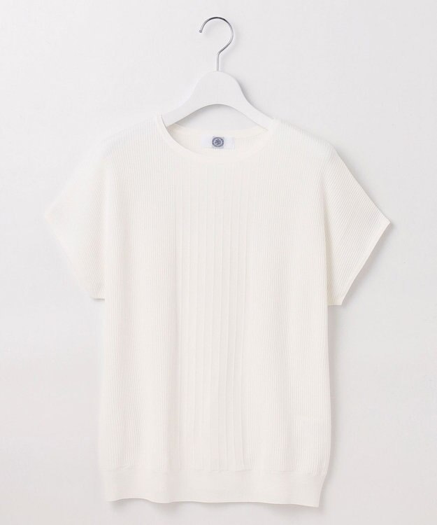 J.PRESS LADIES 【洗える】レーヨンエリートストレッチ フレンチスリーブ ニット ホワイト系