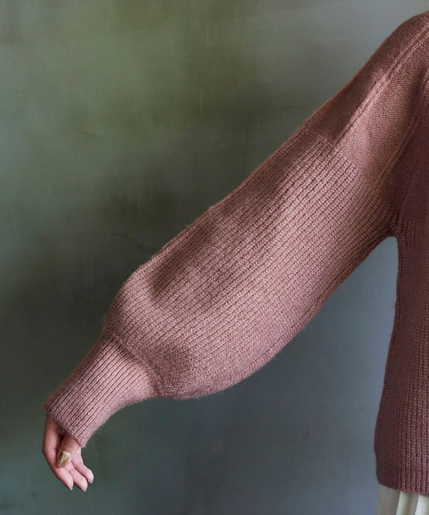 Tiaclasse 【洗える】ピンタックボトルネックニットトップス ピンク