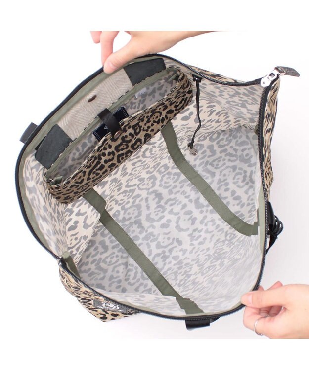 A.D.M.J. 【ナイロン】オリタタミバッグL LEOPARD