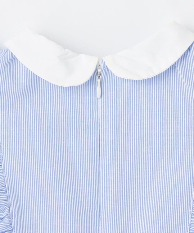 ANY KIDS コードレーン 裾刺繍 ワンピース サックスブルー