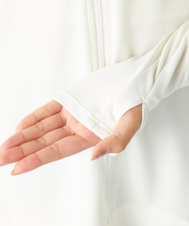 OP／FILA 【Ocean Pacific】バックフリルラッシュガード パーカー オフホワイト