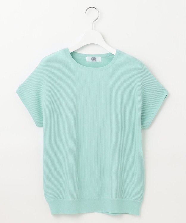 J.PRESS LADIES S 【洗える】レーヨンエリートストレッチ フレンチスリーブ ニット ミント系