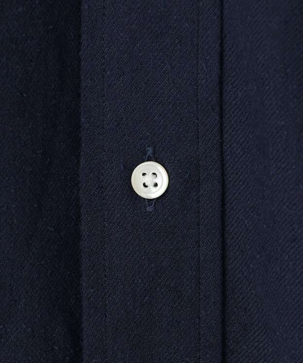 J.PRESS MEN 【J.PRESS ORIGINALS】【UNISEX】Cotton Silk Yarn Dyed Twill B.D. Shirts / Baggy-Fit ネイビー系