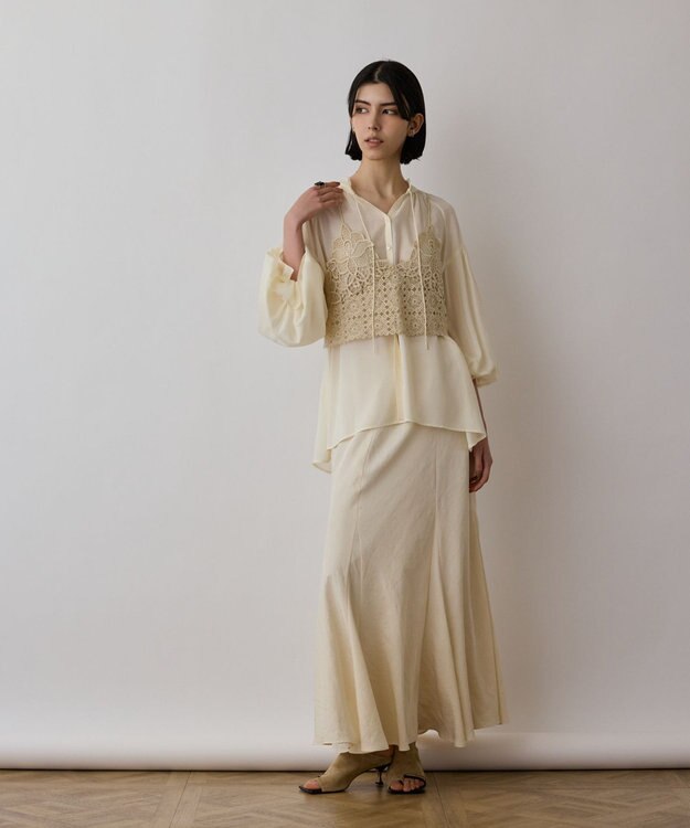 GRACE CONTINENTAL レースキャミ付カフタンブラウス キナリ