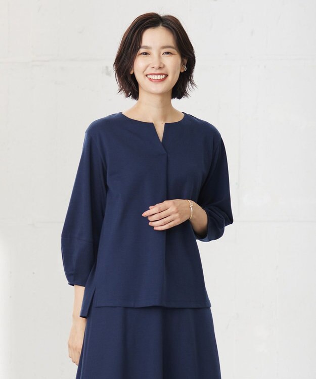 J.PRESS LADIES セルロースリバー カットソー ダルブルー系