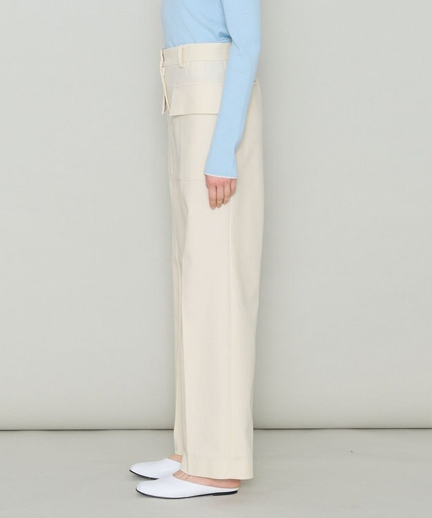 JOSEPH 【洗える】オーガニックツイル　ワイドトラウザーズ Powder