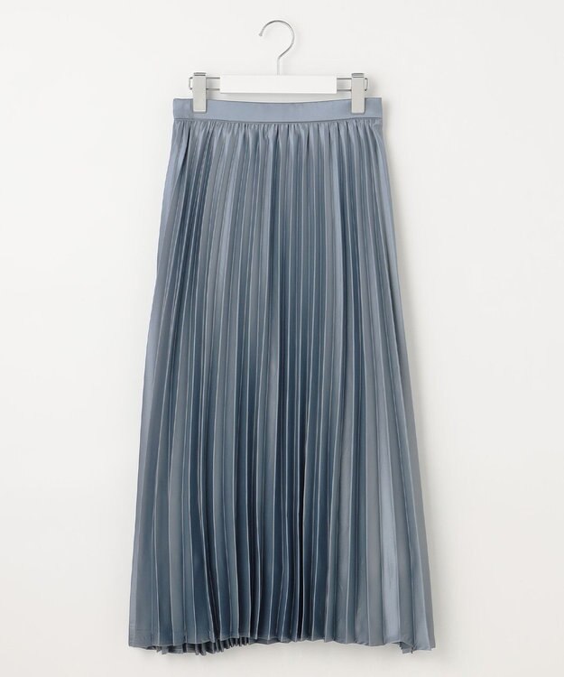 Feroux サテン プリーツスカート ブルー系