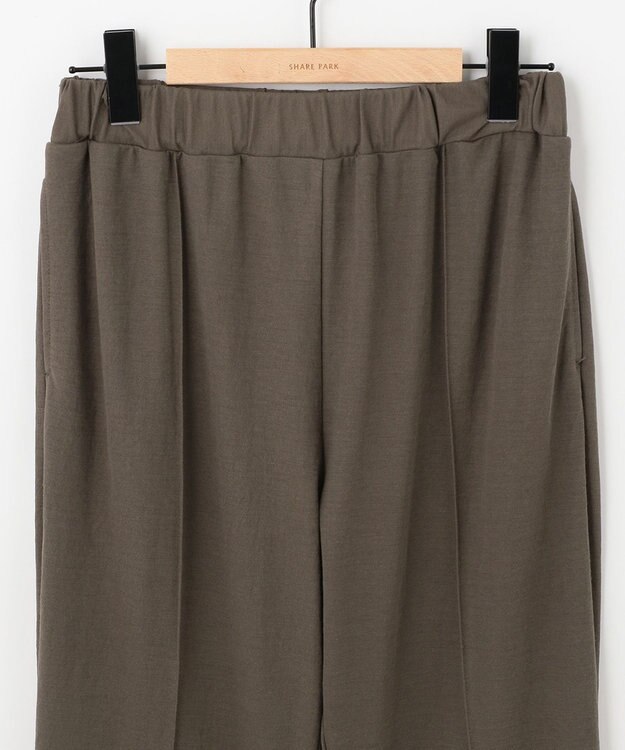 SHARE PARK LADIES 【洗える】ナチュラルワッシャー　セミフレアパンツ モカ