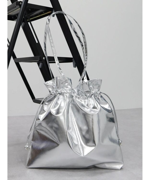 CRAFT STANDARD BOUTIQUE メタリック巾着トート Silver