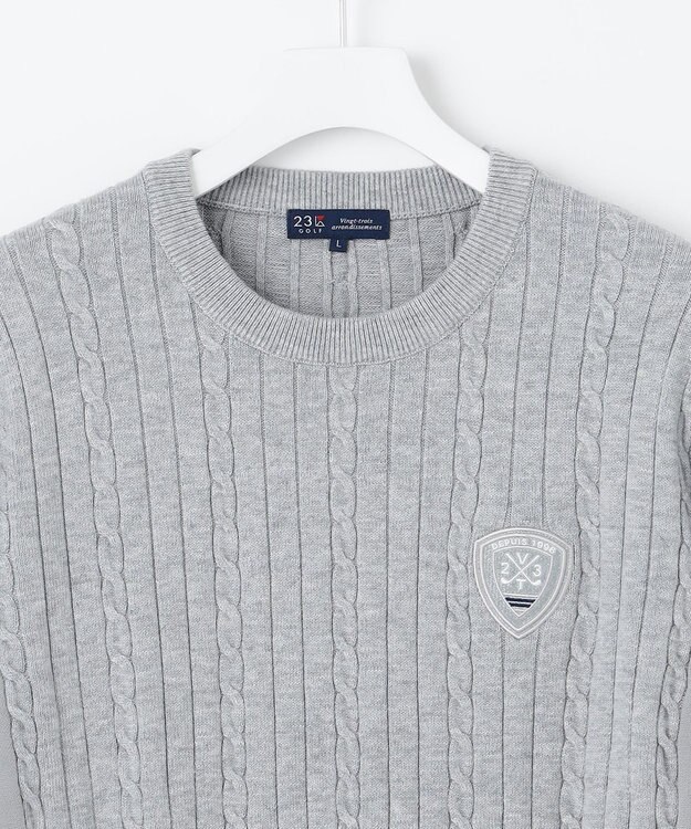 23区GOLF 【MEN】【ウォッシャブル】ストレッチ カラーニット ライトグレー系