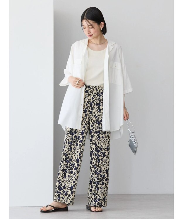 AMERICAN HOLIC イージーケア＋接触冷感プリントリラックスパンツ Beige