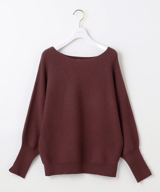 ANY SIS 【洗える・セットアップ可】アンチピリングドルマン畔 ニット ブラウン