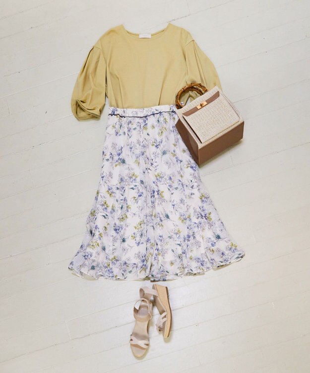 ANY SIS 【美人百花7月号掲載】2WAYバンブーライクハンドルミディ トートバッグ ナチュラル×ベージュ