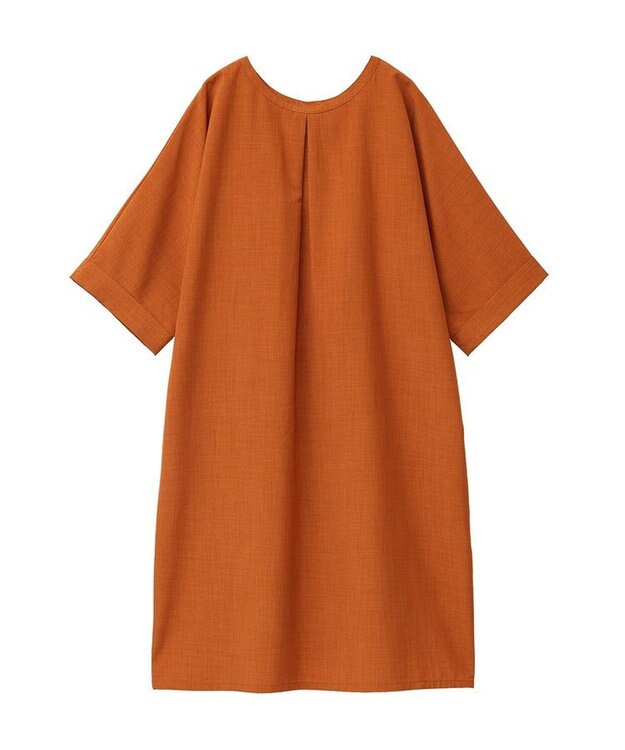 Green Parks 前後２ｗａｙ　ミディ丈タックワンピース Orange