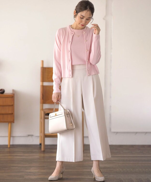 組曲 ベルトデザインスクエアショルダーバッグ アイボリー系