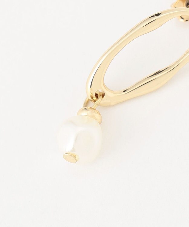 ANY オーバルパールピアス（両耳用） ゴールド系