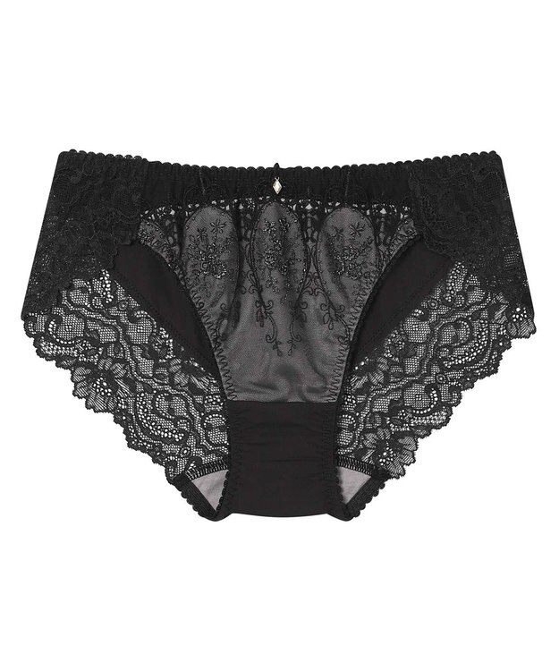 AMPHI ショーツ 【Glama-Rich グラマリッチ ボリュームUPタイプ】 BYJ306とペア アウターにひびきにくい(裾) PYJ106 アンフィ／ワコール ブラック