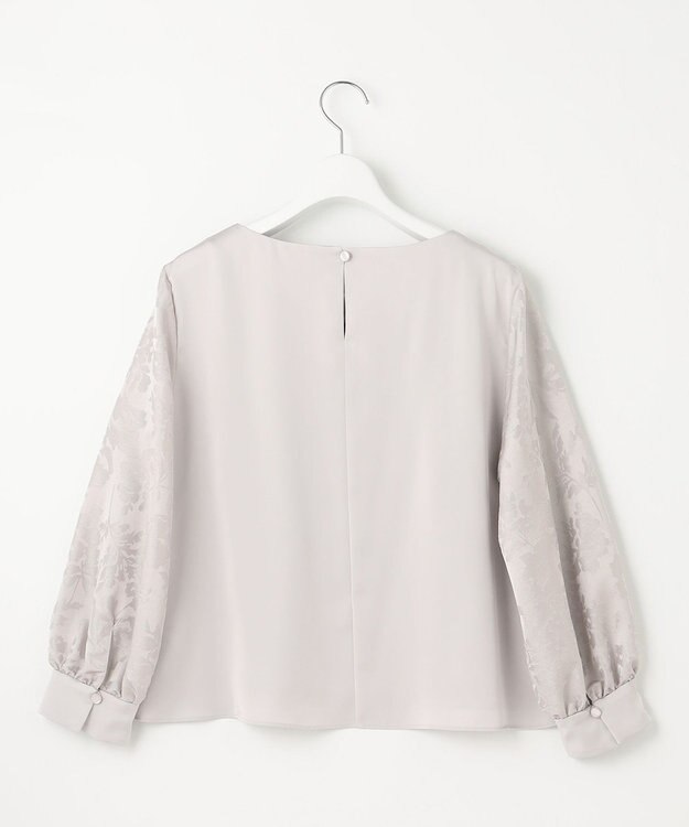 自由区 【セットアップ対応・洗える】オパールプリント ブラウス ライトグレー系