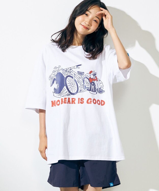 SHARE PARK MENS 【UNISEX】UVカット アートコラボTシャツ〈BEAR〉 ホワイト