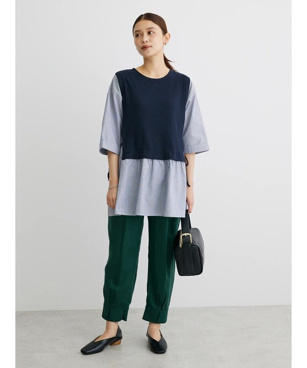 Green Parks テレコドッキングチュニック２ Dark Navy