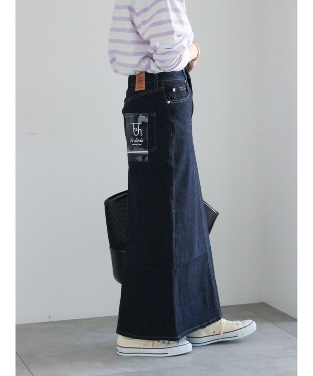 Te chichi デニムトラペーズスカート ネイビー