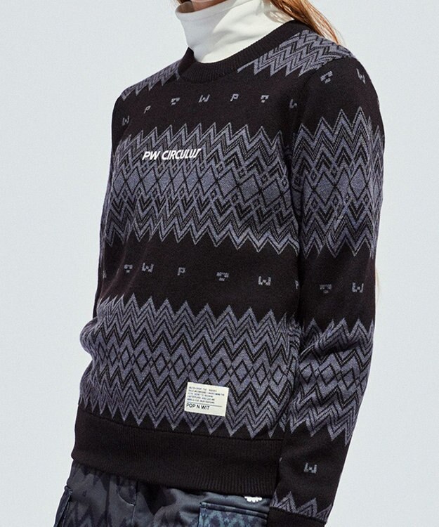 PW CIRCULUS 【手洗い可】【WOMEN】フェアアイルニット ブラック系5