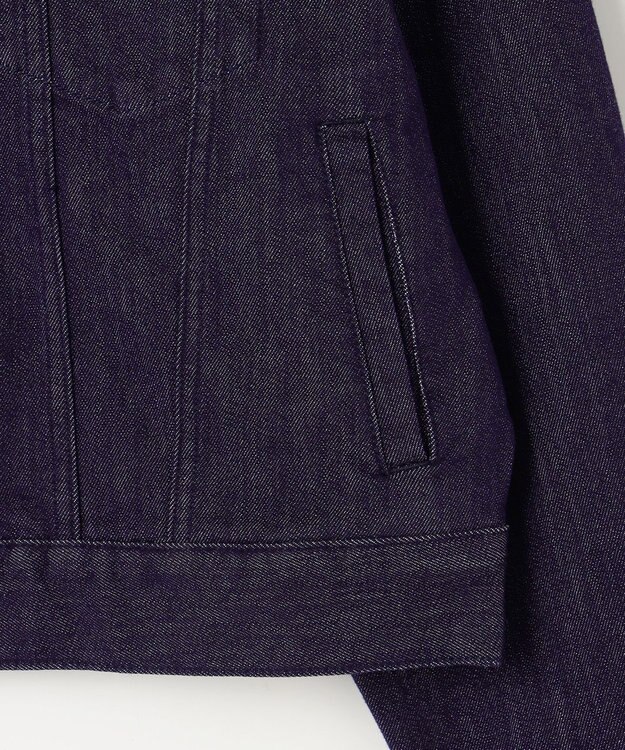 自由区 【洗える】ウスカルデニム襟付き ジャケット インディゴ