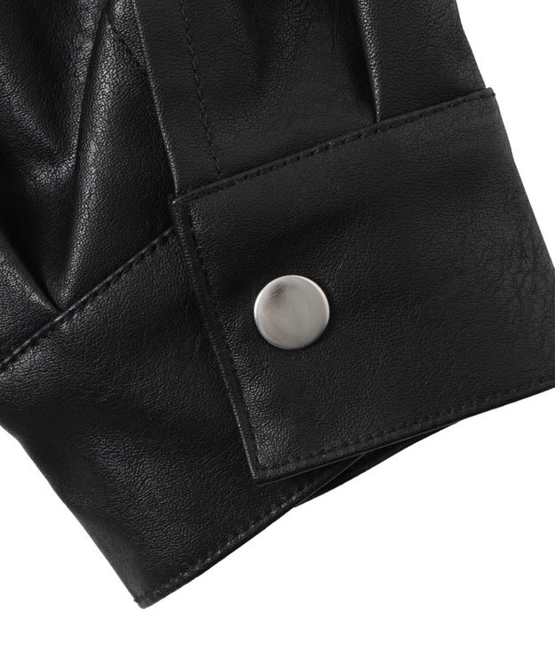 WEGO ヴィンテージライクFレザーブルゾン ブラック