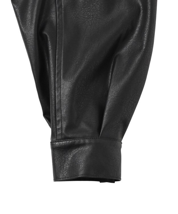 WEGO ヴィンテージライクFレザーブルゾン ブラック