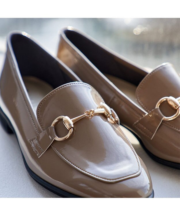 MODE ET JACOMO <carino>ビットローファー ベージュエナメル