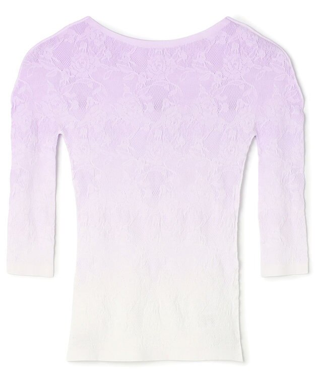 Chacott グラデーションボートネックトップ ラベンダー