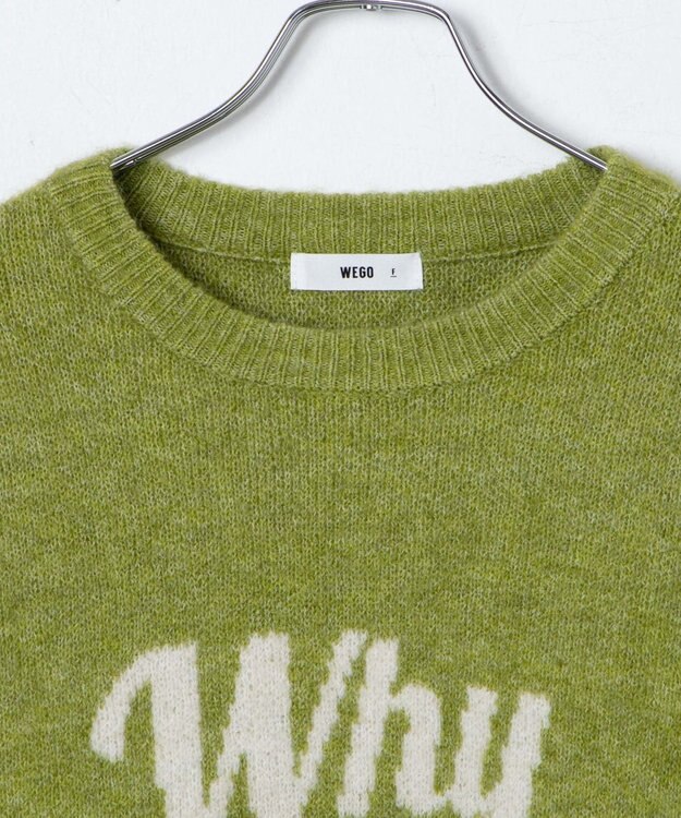 WEGO フラッフィーロゴジャガードニットプルオーバー グリーン