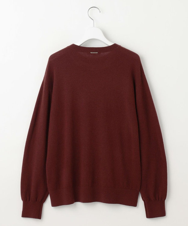 自由区 L 【カタログ掲載】ファインウールカシミヤクルーネック ニット ボルドー