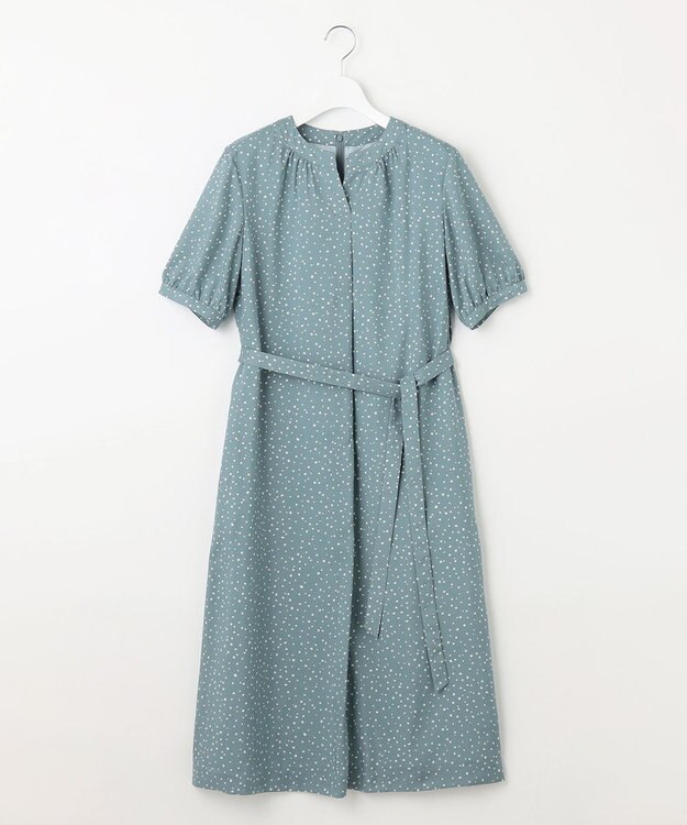 J.PRESS LADIES S 【洗える・イージーケア】スパンローンランダムドット ワンピース スモーキーグリーン系5
