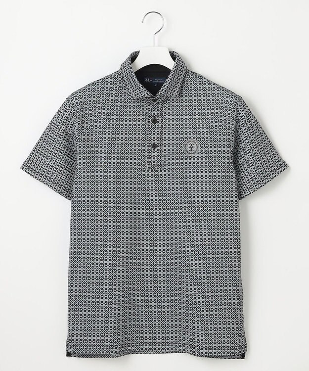 23区GOLF 【MEN】モノグラム柄  半袖ポロシャツ ブラック系5