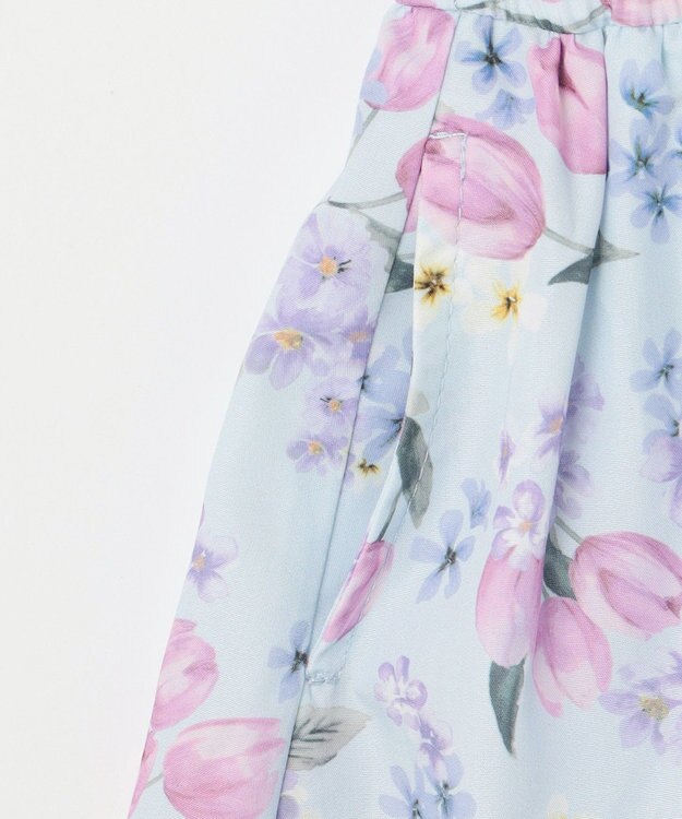 ANY KIDS オン・オフショルダー チューリップ ワンピース サックスブルー系