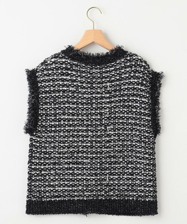 組曲 フリンジニット ベスト モノトーン